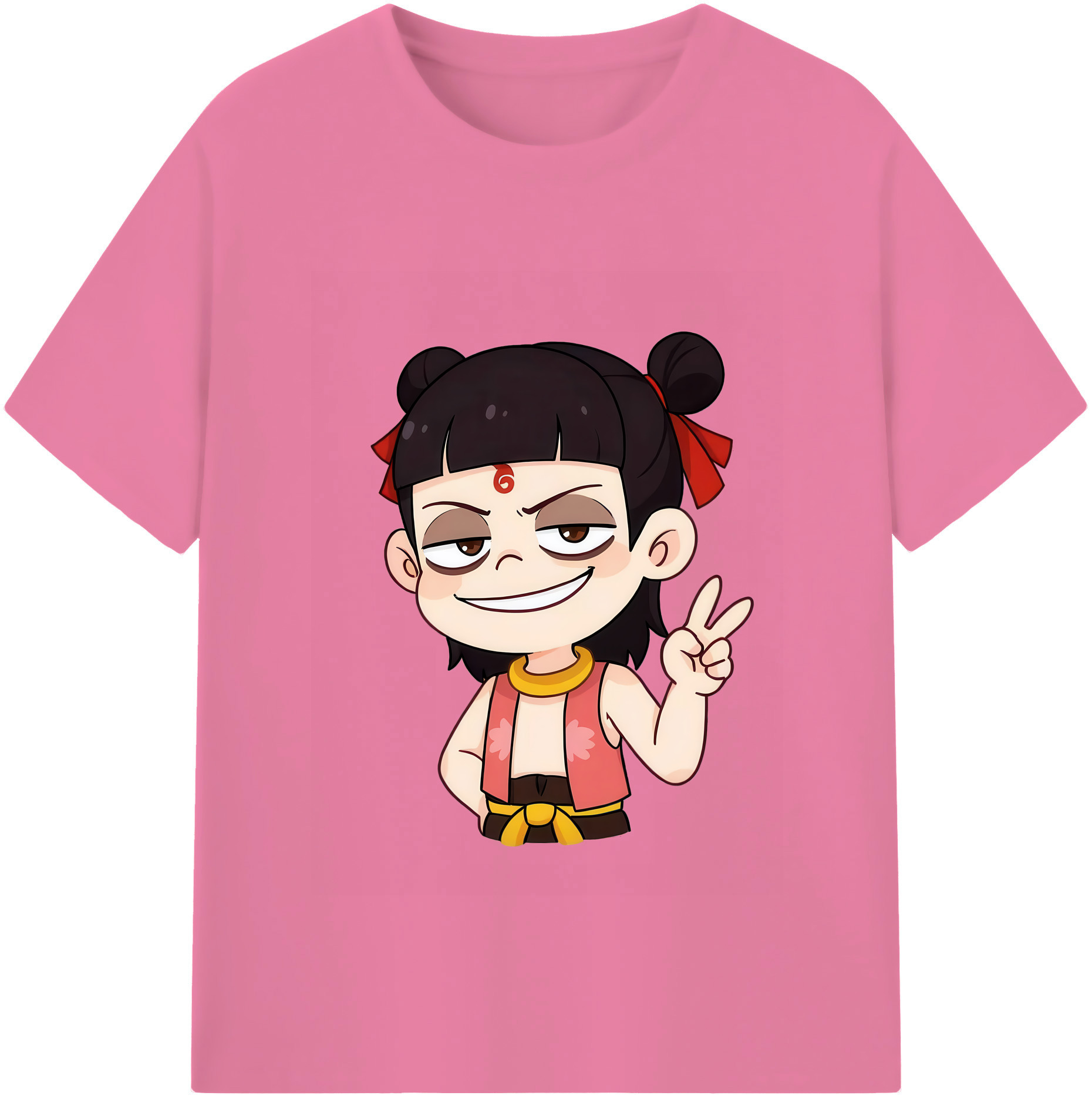 （画像用） Ne Zha 2 ナタ 魔童の大暴れ 綿100％半袖Tシャツ（フロントプリント）